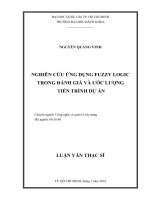Nghiên cứu ứng dụng fuzzy logic trong đánh giá và ước lượng tiến trình dự án  