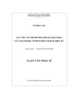 Các yếu tố ảnh hưởng đến sự hài lòng của người đọc tp  hcm đối với báo điện tử  