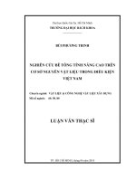 Nghiên cứu bê tông tính năng cao trên cơ sở nguyên vật liệu trong điều kiện việt nam  