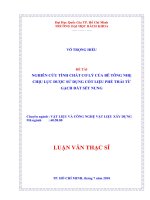 Nghiên cứu tính chất cơ lý của bê tông nhẹ chịu lực được sử dụng cốt liệu phế thải từ gạch đất sét nung  