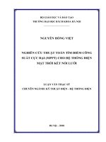Nghiên cứu thuật toán tìm điểm công suất cực đại MPPT cho hệ thống điện mặt trời kết nối lưới