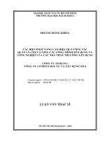 Các biện pháp nâng cao hiệu quả công tác quản lý chất lượng các công trình dân dụng và công nghiệp của các nhà thầu thi công xây dựng  