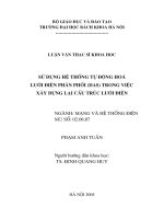 Sử dụng hệ thống tự động hoá lưới điện phân phối DAS trong việc xây dựng lại cấu trúc lưới điện