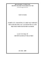 Nghiên cứu ảnh hưởng của điện mặt trời kết nối lưới tới công tác vận hành tối ưu lưới điện phân phối thành phố nam định