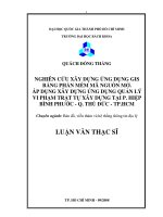 Nghiên cứu xây dựng ứng dụng gis bằng phần mềm mã nguồn mở  áp dụng xây dựng ứng dụng quản lý vi phạm trật tự xây dựng tại p  hiệp bình phước q  thủ đức  tp  hồ chí minh  