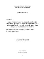 Phân tích các nhân tố ảnh hưởng đến việc thực hiện an toàn lao động của công nhân xây dựng và đề xuất các giải pháp cải thiện tình trạng an toàn trên công trường  