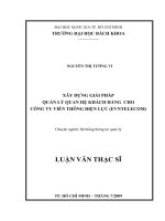 Xây dựng giải pháp quản lý quan hệ khách hàng cho công ty viễn thông điện lực (evntelecom)  