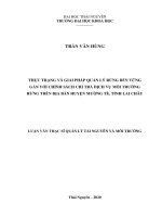 Thực trạng và giải pháp quản lý rừng bền vững gắn với chính sách chi trả dịch vụ môi trường rừng trên địa bàn huyện Mường Tè tỉnh Lai Châu