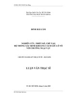 Nghiên cứu, thiết kế, chế tạo hệ thống xác định khoảng cách giữa ô tô với chướng ngại vật  