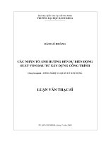 Các nhân tố ảnh hưởng đến sự biến động suất vốn đầu tư xây dựng công trình  