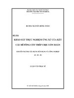Khảo sát thực nghiệm ứng xử của kết cấu bêtông cốt thép chịu uốn xoắn  