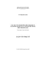 Các yếu tố ảnh hưởng đến thái độ và xu hướng hành vi của người tiêu dùng đối với hàng giả  