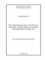 Phát triển đội ngũ giảng viên lĩnh vực khoa học tự nhiên trong các đại học theo định hướng nghiên cứu