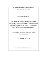 Ứng dụng giải thuật di truyền và quy hoạch mục tiêu cho bài toán tối ưu hóa đa mục tiêu mặt bằng nhà máy  áp dụng cho công ty tnhh schaeffler việt nam  