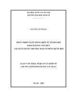 Phát triển ngân hàng điện tử dành cho khách hàng tổ chức tại ngân hàng thương mại cổ phần quân đội