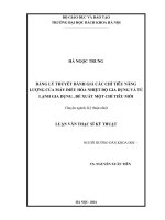 Bảng lý thuyết đánh giá các chỉ tiêu năng lượng của máy điều hòa nhiệt độ gia dụng và tủ lạnh gia dụng đề xuất một chỉ tiêu mới
