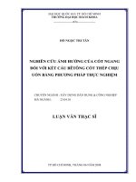 Nghiên cứu ảnh hưởng của cốt ngang đối với kết cấu bêtông cốt thép chịu uốn bằng phương pháp thực nghiệm  