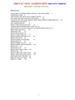 2000 CÂU TRẮC NGHIỆM môn TRUYỀN NHIỄM _ NGÀNH Y (theo bài - có đáp án FULL)