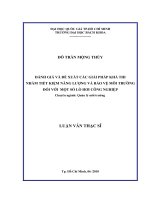 Đánh giá và đề xuất các giải pháp khả thi nhằm tiết kiệm năng lượng và bảo vệ môi trường đối với một số lò hơi công nghiệp  