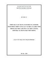 Thiết kế và sử dụng sách điện tử ebook nhằm phát triển năng lực tự học của học sinh trong dạy học chương cấu trúc tế bào sinh học 10