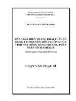 Đánh giá hiện trạng khai thác sử dụng tài nguyên môi trường của tỉnh đăk nông bằng phương pháp phân tích emercy  