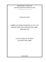 Nghiên cứu đánh giá độ tin cậy của các phương thức bảo vệ đường dây 220kv trạm Sơn Tây