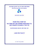 Phân tích thiết kế hạ tầng dữ liệu không gian phục vụ quy hoạch và quản lý đô thị  