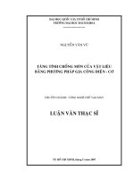 Tăng tính chống mòn của vật liệu bằng phương pháp gia công điện cơ  
