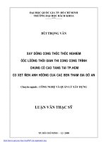 Xây dựng công thức thực nghiệm ước lượng thời gian thi công công trình chung cư cao tầng tại tp  hồ chí minh có xét đến ảnh hưởng của các bên tham gia dự án  