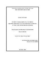Luận văn thạc sĩ tổ chức và hoạt động của văn phòng hội đồng nhân dân và ủy ban nhân dân cấp huyện từ thực tiễn