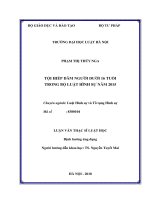 Tội hiếp dâm người dưới 16 tuổi trong bộ luật hình sự năm 2015  