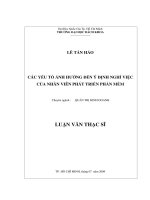Các yếu tố ảnh hưởng đến ý định nghỉ việc của nhân viên phát triển phần mềm  