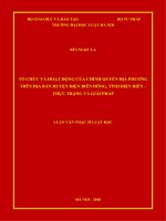 Tổ chức và hoạt động của chính quyền địa phương trên địa bàn huyện điện biên đông, tỉnh điện biên   thực trạng và giải pháp  