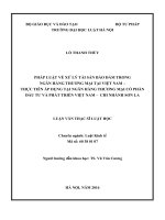 Pháp luật về xử lý tài sản bảo đảm trong ngân hàng thương mại tại việt nam   thực tiễn áp dụng tại ngân hàng thương mại cổ phần đầu tư và phát triển việt nam, chi nhánh sơn la 