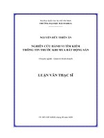 Nghiên cứu hành vi tìm kiếm thông tin trước khi mua bất động sản  