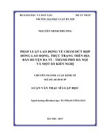 Pháp luật lao động về chấm dứt hợp đồng lao động  thực trạng trên địa bàn huyện ba vì – thành phố hà nội và một số kiến nghị  