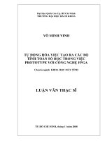 Tự động hóa việc ra các bộ tính toán số học trong việc prototype với công nghệ fpga  