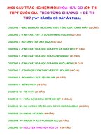 2000 CÂU TRẮC NGHIỆM môn HÓA HỮU CƠ (ÔN THI THPT QUỐC GIA) _ THEO TỪNG CHƯƠNG  + ĐỀ THI THỬ (tất cả đều có đáp án FULL)