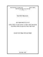 Quy định pháp luật về tổng công ty nhà nước và thực tiễn thi hành tại tổng công ty quản lý bay việt nam  