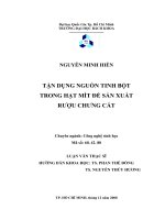 Tận dụng nguồn tinh bột trong hạt mít để sản xuất rượu chưng cất  