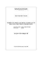 Nghiên cứu phân lập chủng vi sinh vật có khả năng thủy phân tinh bột sống  