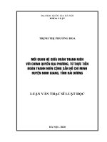 Luận văn thạc sĩ mối quan hệ giữa tổ chức đoàn thanh niên cộng sản hồ chí minh và chính quyền địa phương 