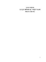 Giáo trình luật hình sự việt nam,  phần chung 