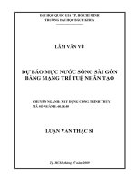 Dự báo mực nước sông sài gòn bằng mạng trí tuệ nhân tạo  