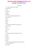 600 CÂU TRẮC NGHIỆM bộ môn LAO _  NGÀNH Y (theo bài - có đáp án FULL)