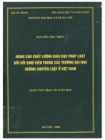 Nâng cao chất lượng giáo dục pháp luật đối với sinh viên trong các trường đại học không chuyên luật ở việt nam  