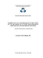 Nghiên cứu các giải pháp quản lý bùn thải từ các hệ thống xử lý nước thải sinh hoạt trên địa bàn thành phố hồ chí minh  