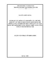 Đánh giá tác động của DSM đến các chỉ tiêu kinh tế kỹ thuật khi áp dụng DSM trong hệ thống cung cấp điện đô thị