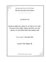 Đánh giá hiệu quả kinh tế kỹ thuật của việc ứng dụng ống nhiệt trọng trường vào ahu trong các hệ thống điều hòa không khí  