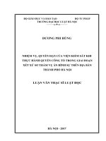Nhiệm vụ, quyền hạn của viện kiểm sát khi thực hành quyền công tố trong giai đoạn xét xử sơ thẩm vụ án hình sự trên địa bàn thành phố hà nội  